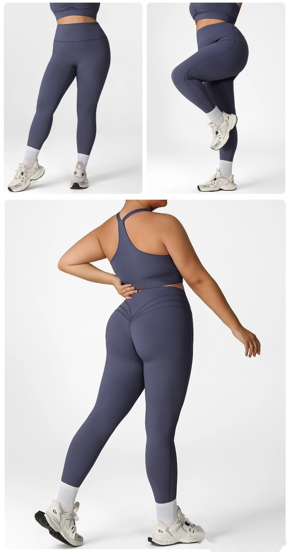 Custom-made plus-size fitness pants women's high waist and hip lifting tights wear running quick-drying yoga pants. detail