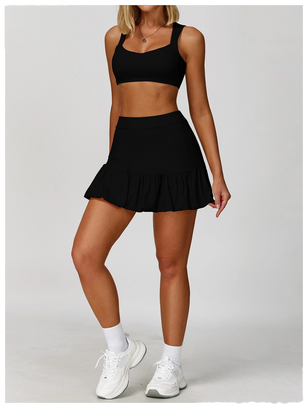 Fake two-piece short skirt Quick-drying breathable anti-exposure tennis skirt Leisure fitness running skirt detail
