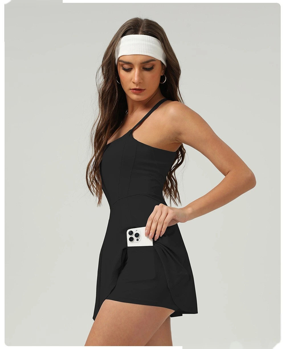 Europe and the United States quick-drying tennis dress waist suspender skirt outdoor anti-exposure sports pants skirt detail