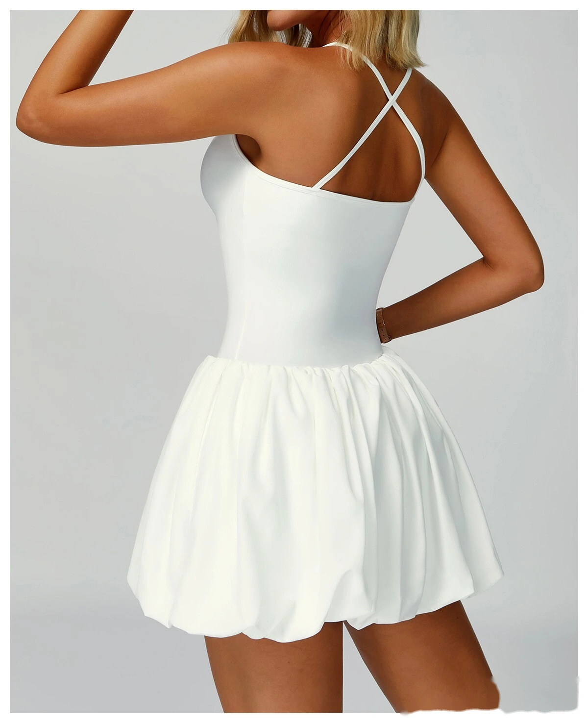 Customized cross-back tennis skirt anti-exposure sports skirt casual running sports dress detail