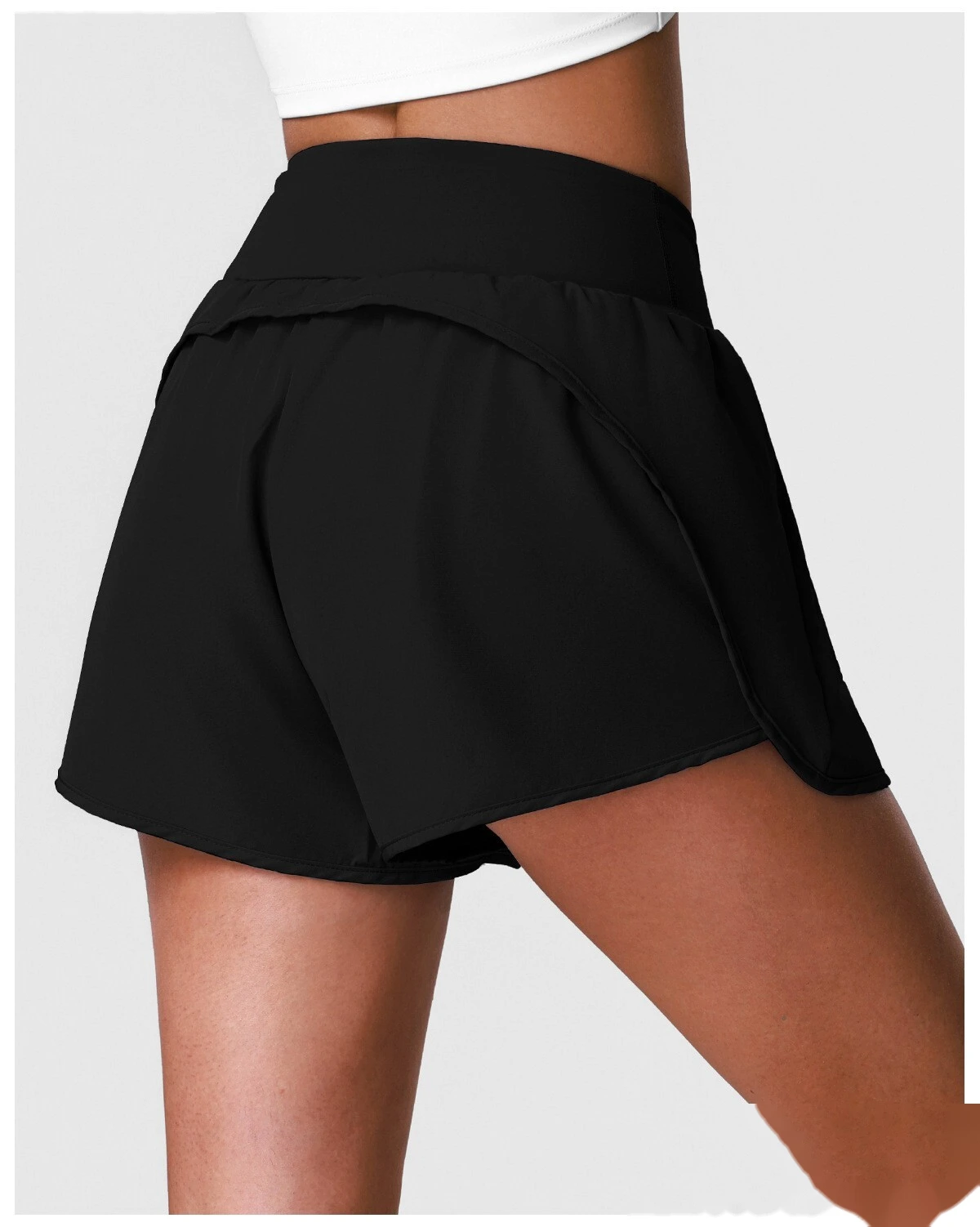 Summer Breathable Quick Dry Sports Yoga Shorts, Cross Waist Loose Casual Training Running Fitness Shorts detail