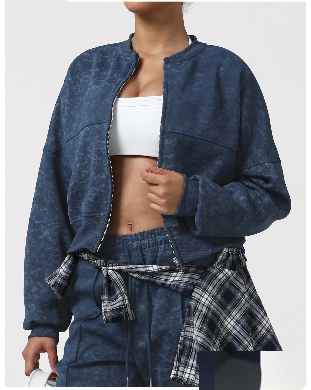 Custom Women's EU-US Print Sport Cardigan | Winter New Zip Stand-Collar, Running & Fitness detail