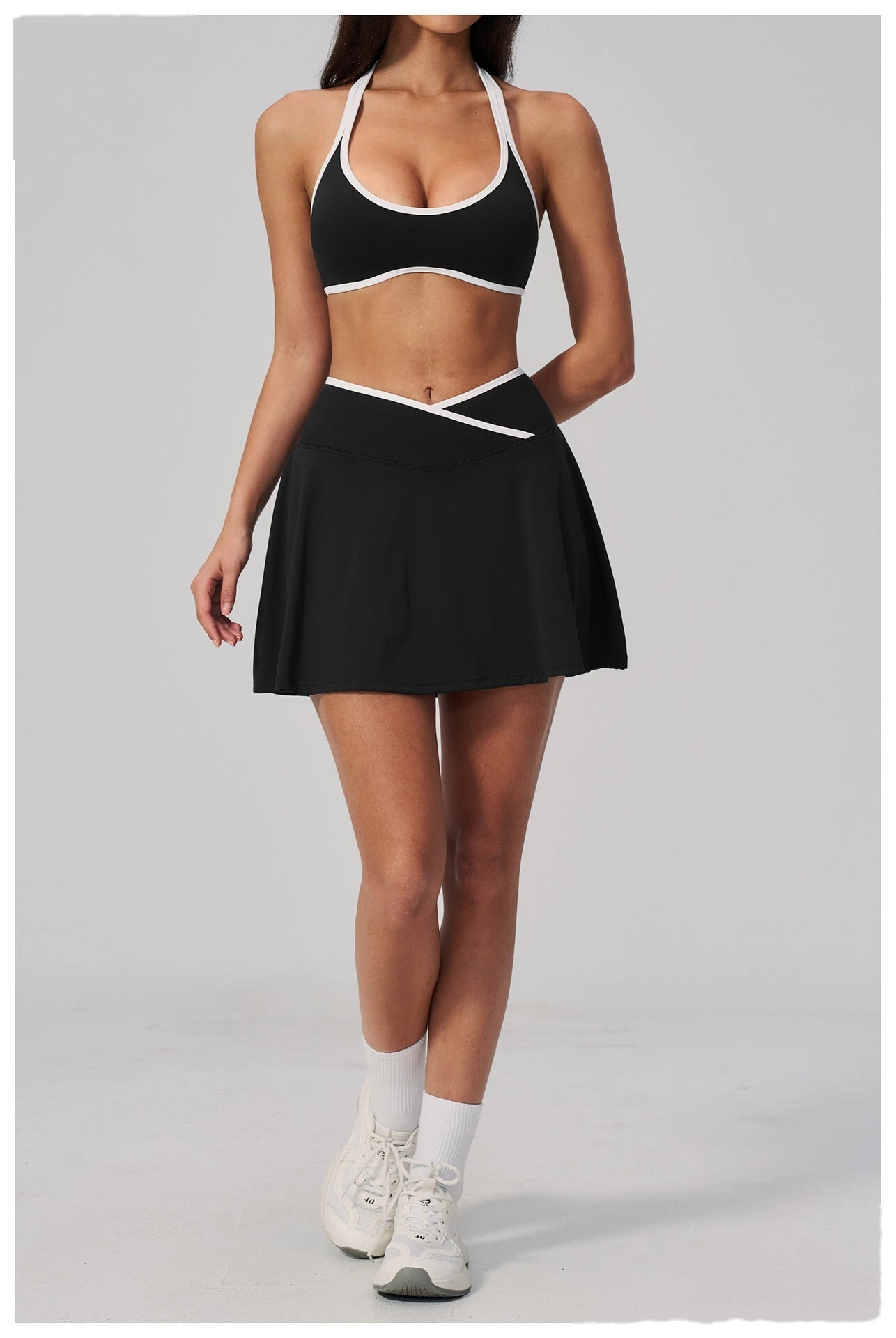 Women Pleated Sports Skort, Naked Feel Anti-Exposure Tennis Skirt for Yoga Fitness Daily Wear detail