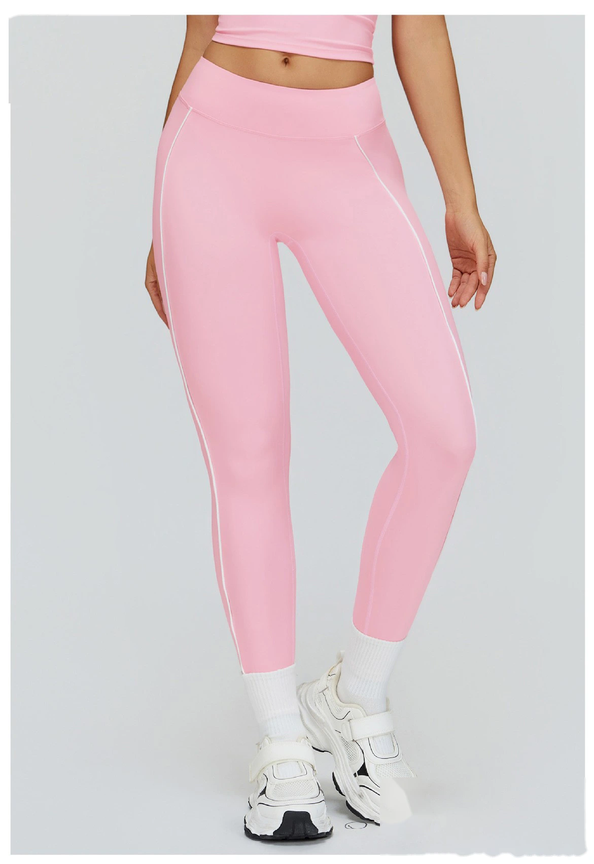 Custom Women’s Naked-Feel Tight Yoga Pants - Color Block High-Waisted Butt-Lifting Running Fitness Leggings detail