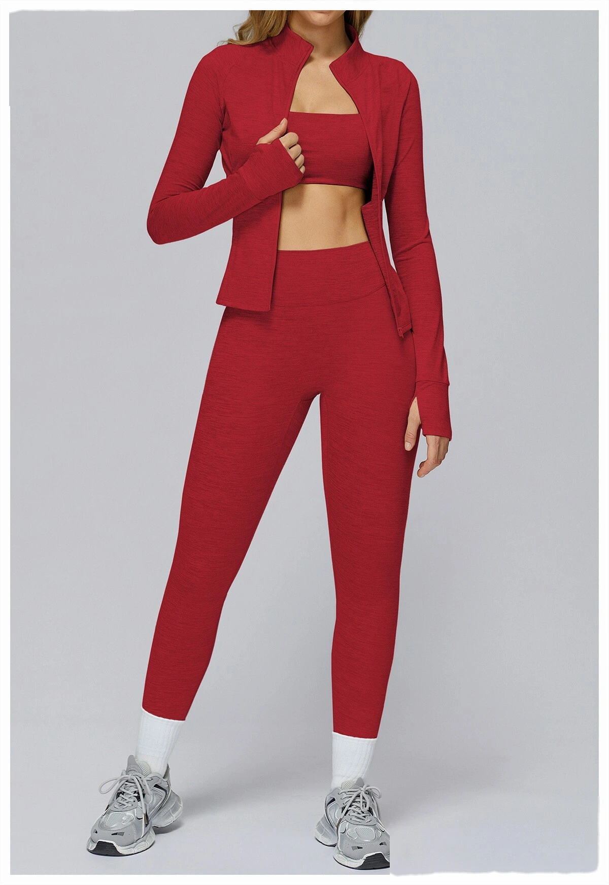 Customized long sleeve jacket zipper pocket quick-drying tight top outdoor sports running fitness jacket detail