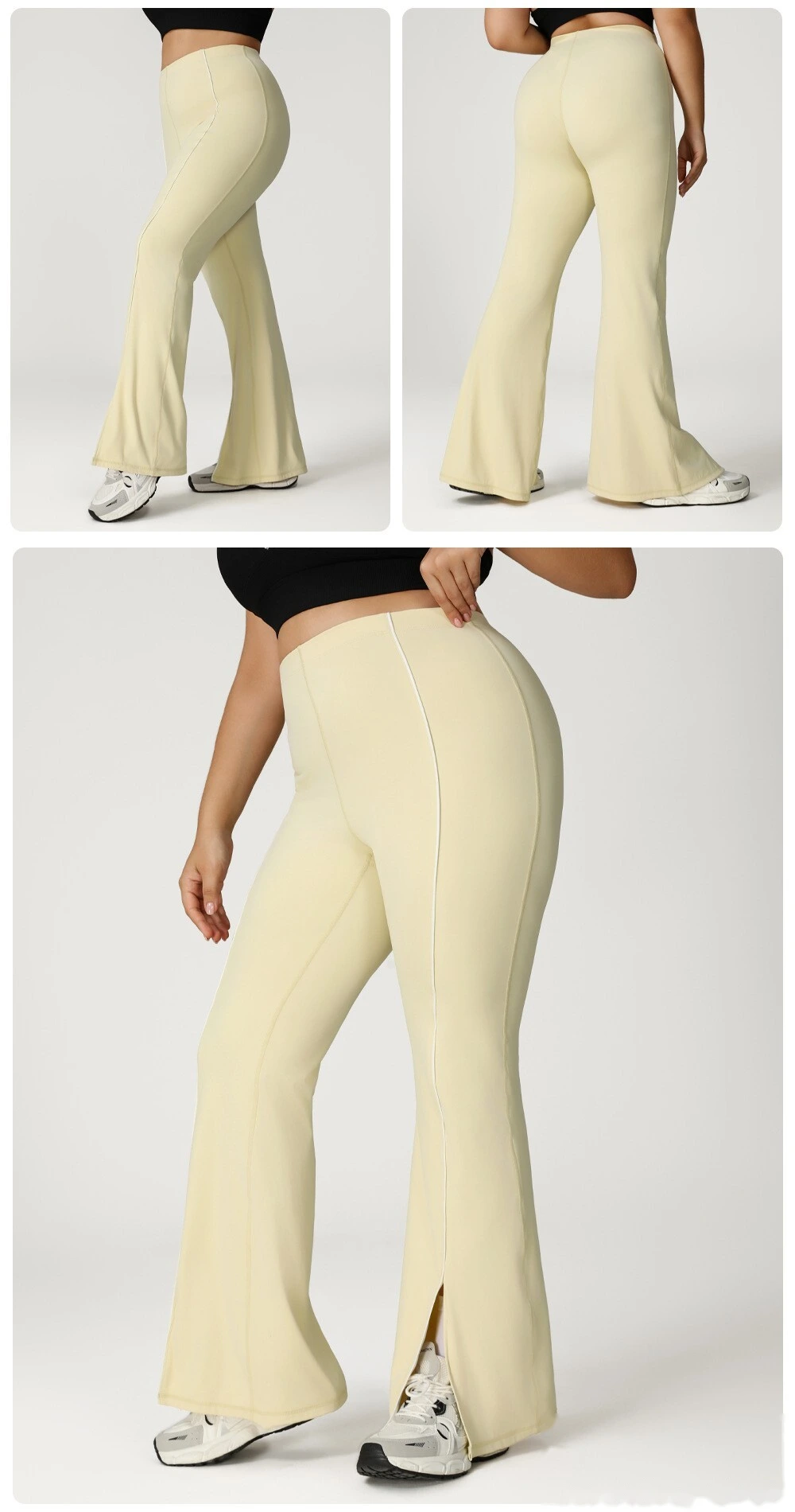 Customized high waist plus size leisure trumpet sports pants plus size sports yoga clothes detail