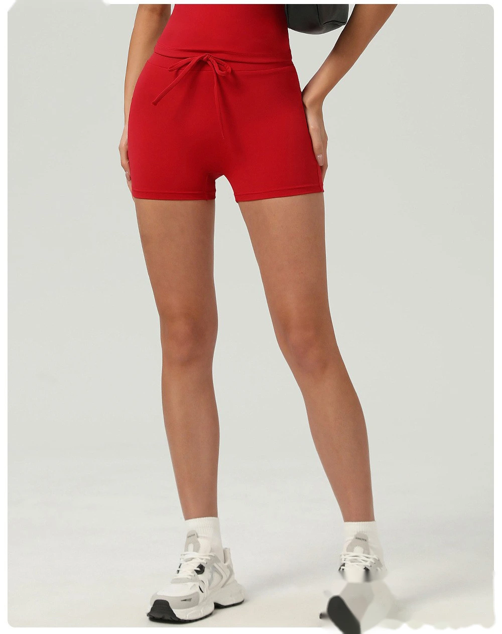 Naked hip yoga shorts high waist abdomen fitness pants female tight sports running shorts. detail