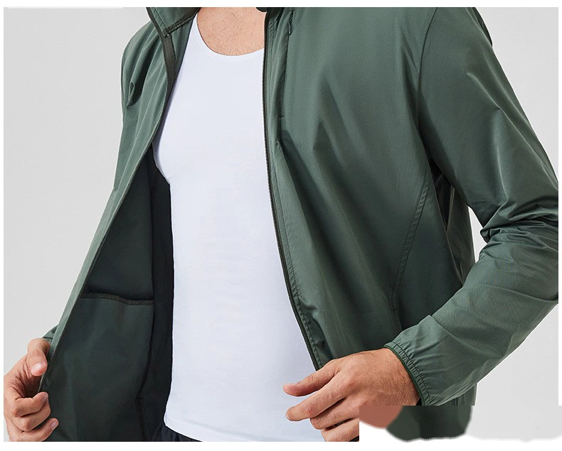 Custom autumn and winter sports coat stand collar zipper jacket outdoor windproof long sleeve cardigan running fitness detail