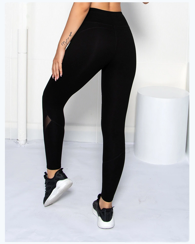 Womens high waisted mesh leggings butt lifting fitness pants detail