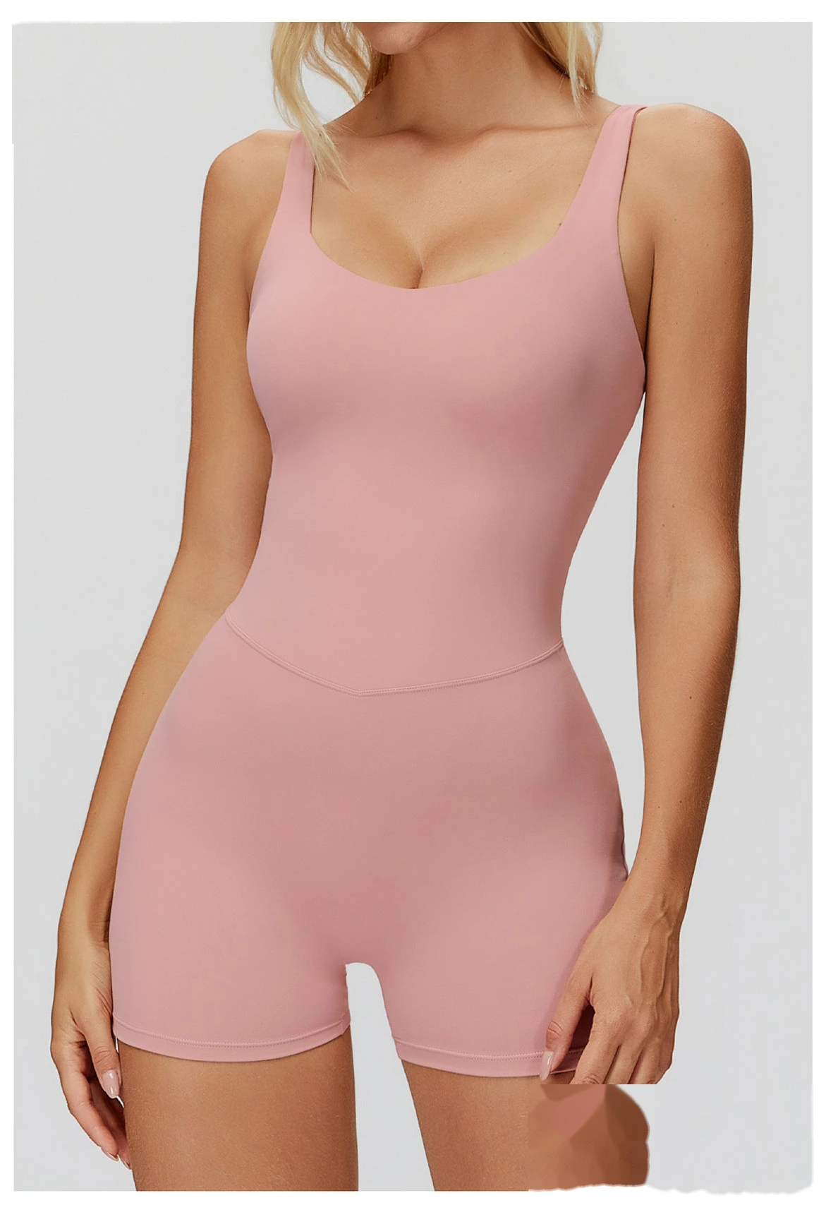 Women's Tight-Fitting Crisscross Back Yoga Bodysuit - Customizable High Elastic Short-Length One-Piece for Yoga, Running detail