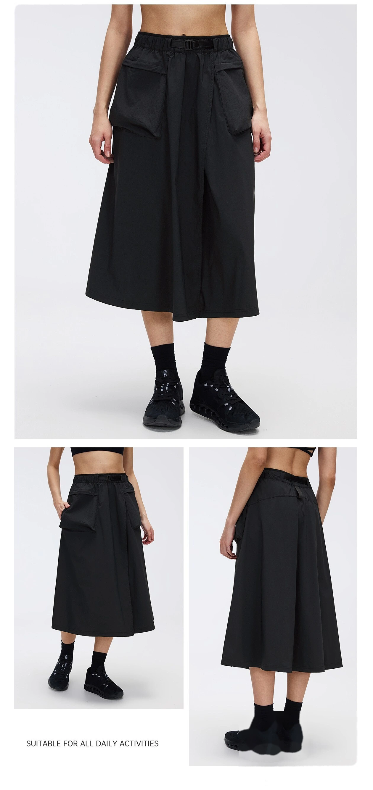 Bulk Custom Cargo Sports Skirt - Women's Water-Repellent Big Pocket Casual Outdoor Midi Skirt detail