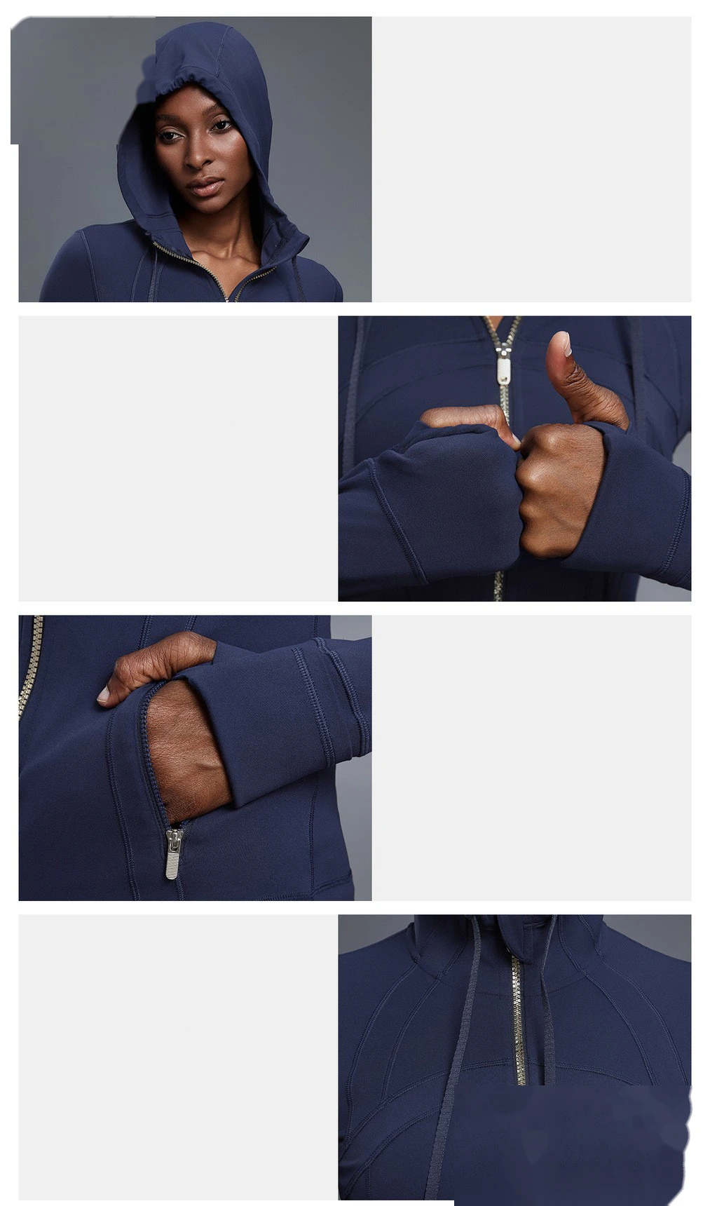 Custom Women's Yoga Jacket, Slim-Fit Hooded Cardigan, Long Sleeve Running & Fitness Outerwear detail