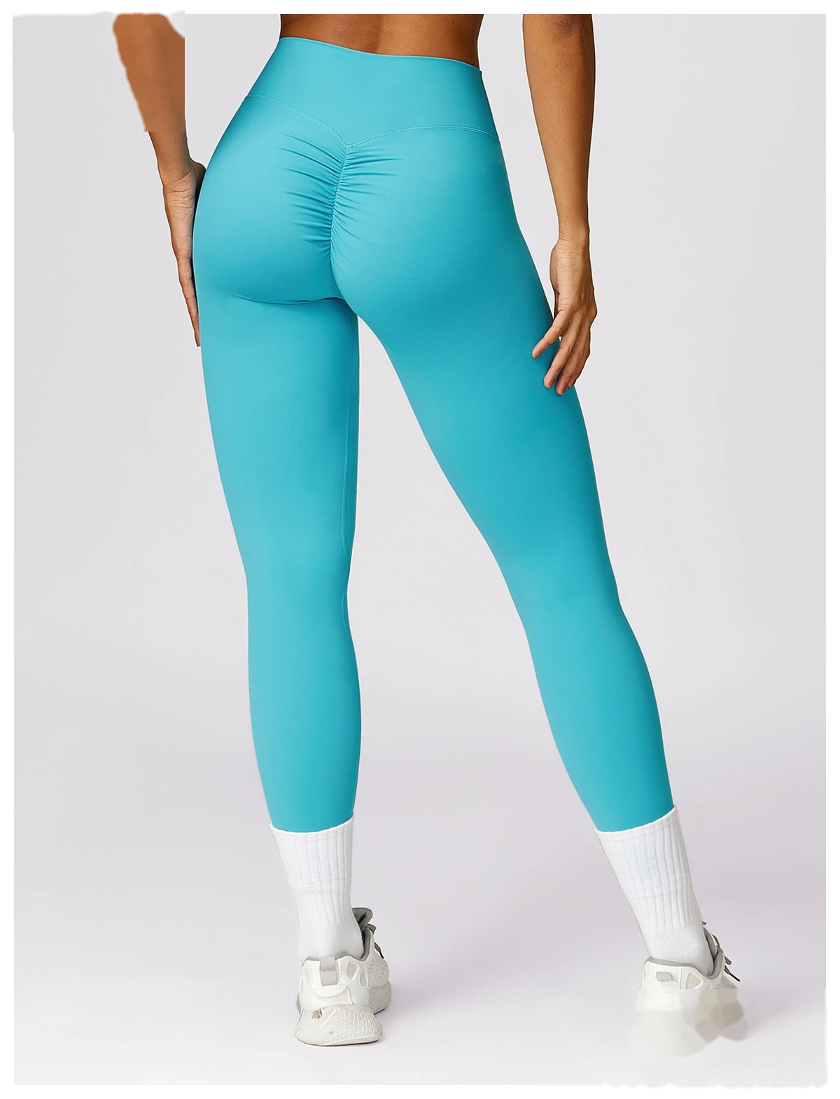 Customized yoga pants sanding, abdomen lifting and hip lifting, high waist wearing running and fitness pants. detail