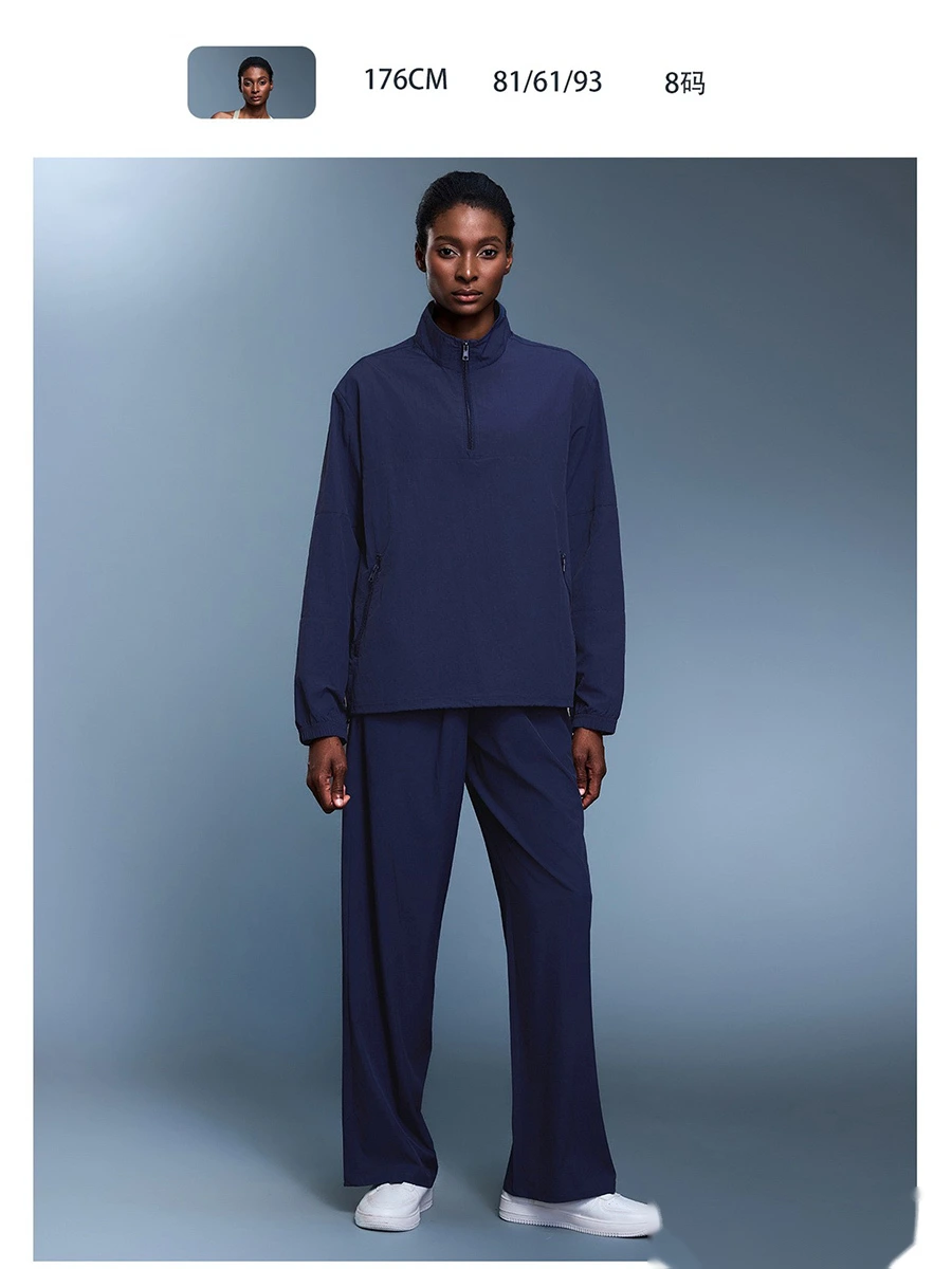 Custom autumn new slim wide-leg pants loose breathable straight sports pants women detail