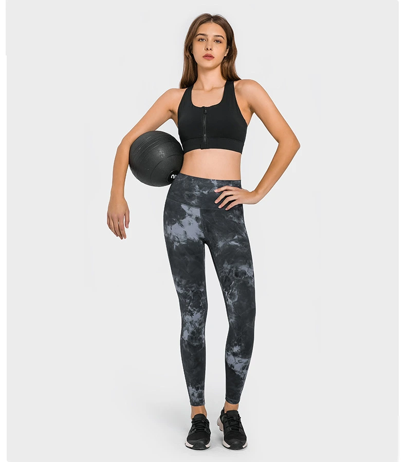 Women racerback sports bra workout fitness front zip yoga gym top detail