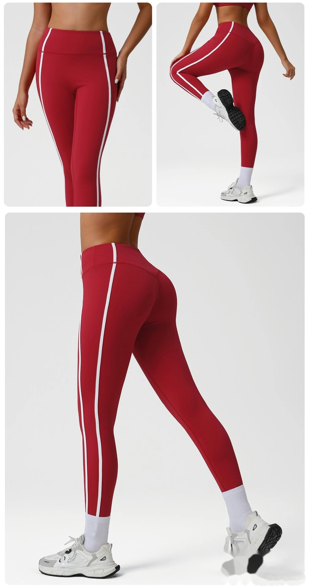 Custom-made high-waist sports tights Naked feeling yoga pants hip high elastic running fitness pants. detail