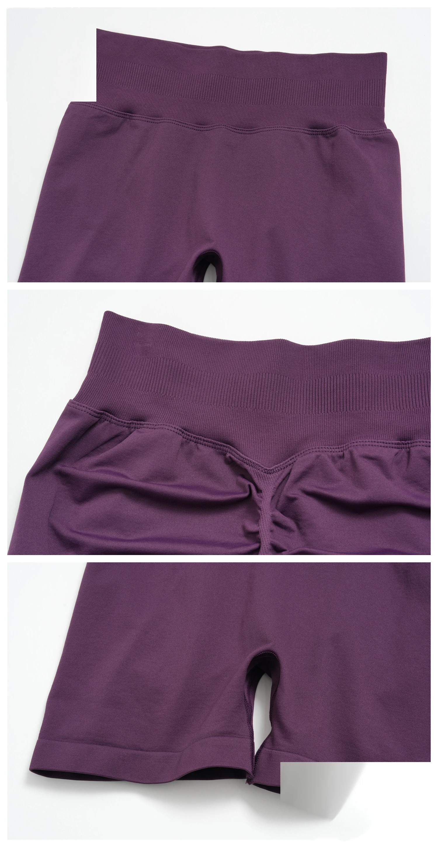Custom Logo Seamless Sports Two Piece Set, Halter Neck V Front Yoga Top, High Waist Tummy & Hip Shaping Fitness Suit detail