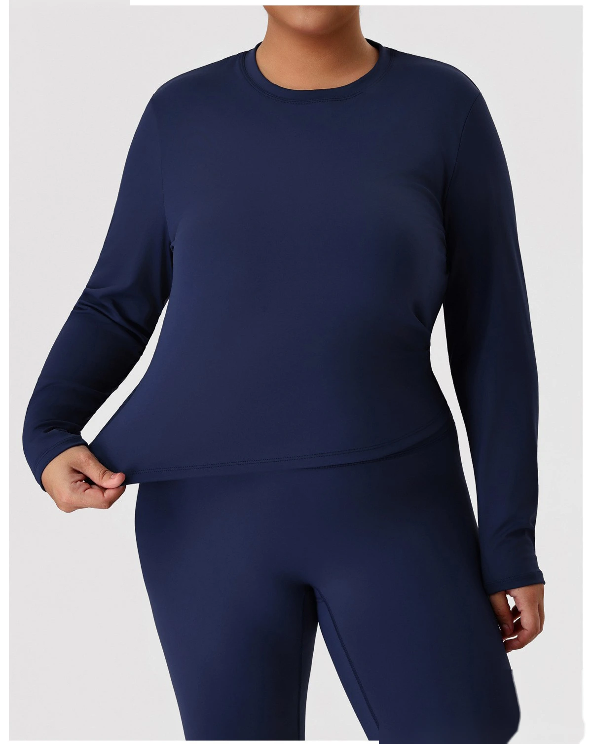 Custom Plus Size Sports Long Sleeve for Women - Euro-American Slim-Fit Yoga Fitness Top, Running Activewear T-Shirt detail