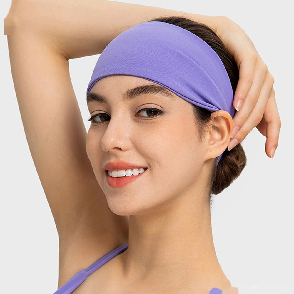 Yoga exercise headband with fitness running knitted sweat-absorbent belt quick-drying wide headband detail