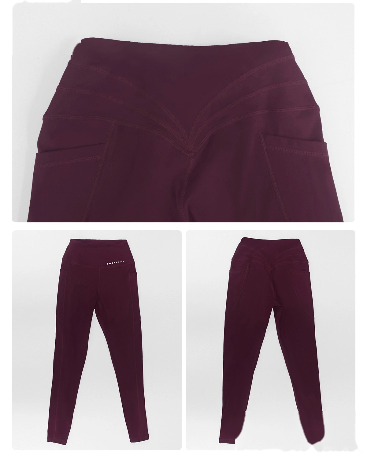 Women’s High Stretch Yoga Pants Butt Lifting Tummy Control with Side Pockets Quick Dry Fitness Sports Leggings detail
