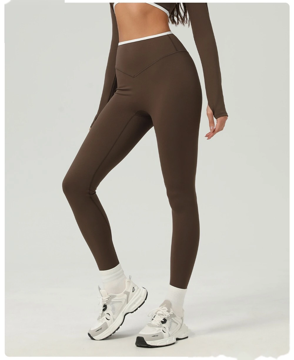 Customized hip-lifting, high-waist yoga pants, abdomen-lifting, tight-fitting running and fitness pants detail