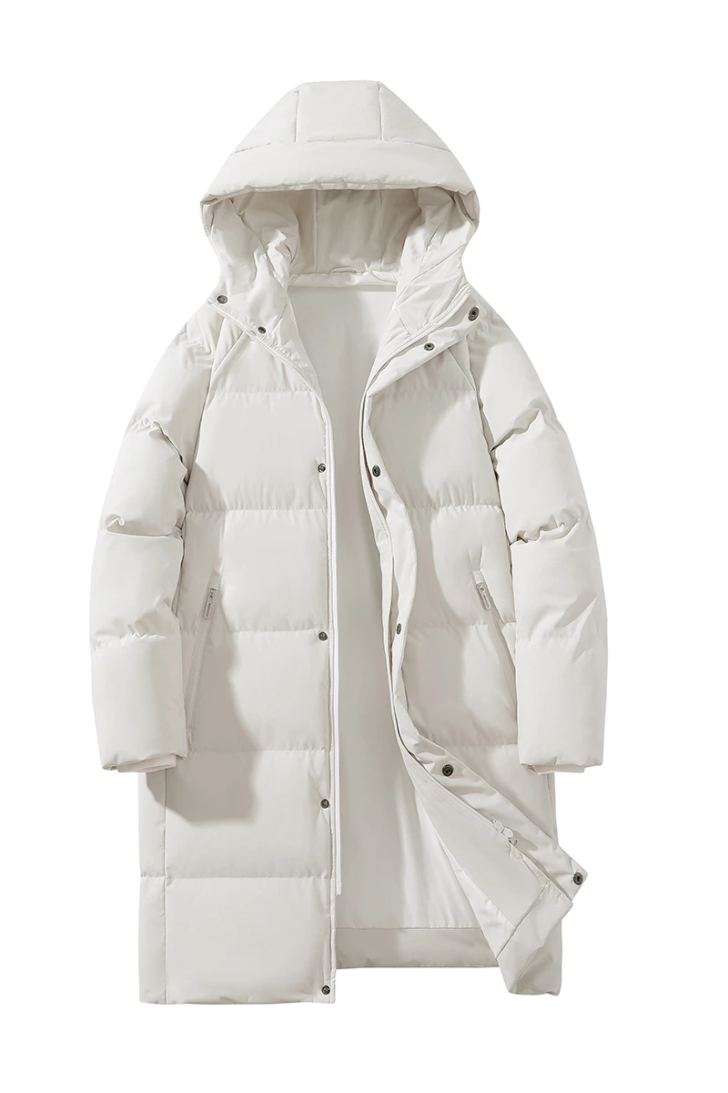 Customized winter men and women windproof and warm long cotton-padded jacket down coat. detail