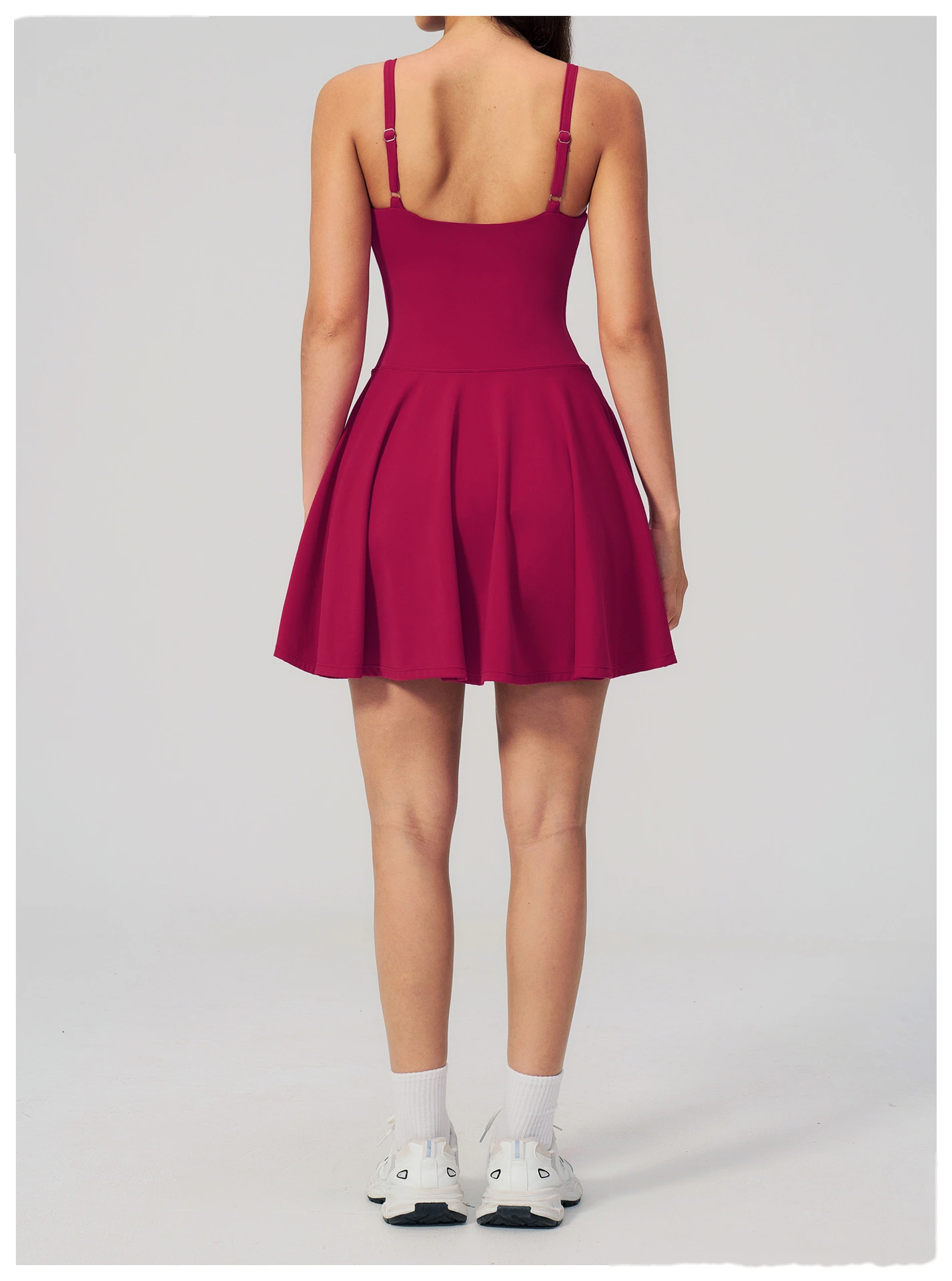 Women's Custom Yoga Sport Dress with Side Pockets, Anti-Exposure Quick Dry Breathable Running Fitness Tennis Skirt detail