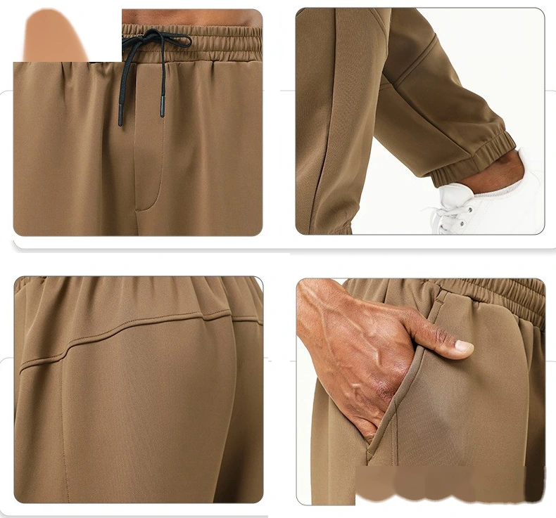 Customized leisure sports pants men's thick warm loose fitness running training leg pants detail