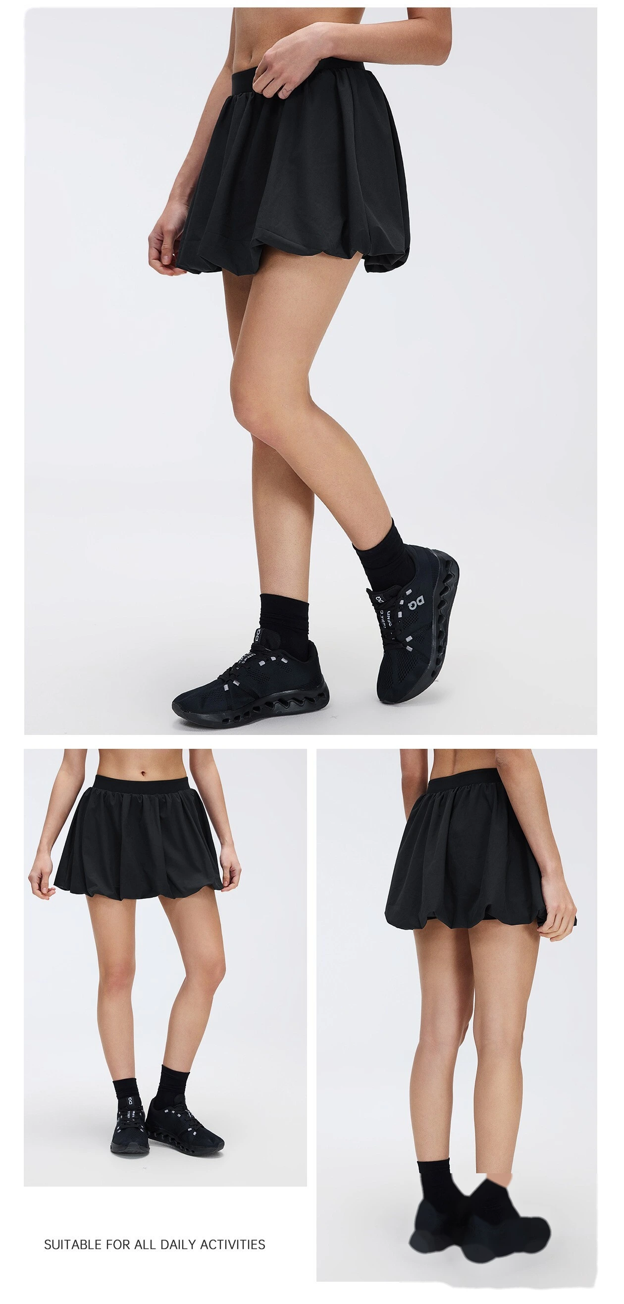 Bulk Custom Sports Flowy Skort - Women's Summer Anti-Chafe Ruffle Skirt for Outdoor Yoga Tennis Fitness detail