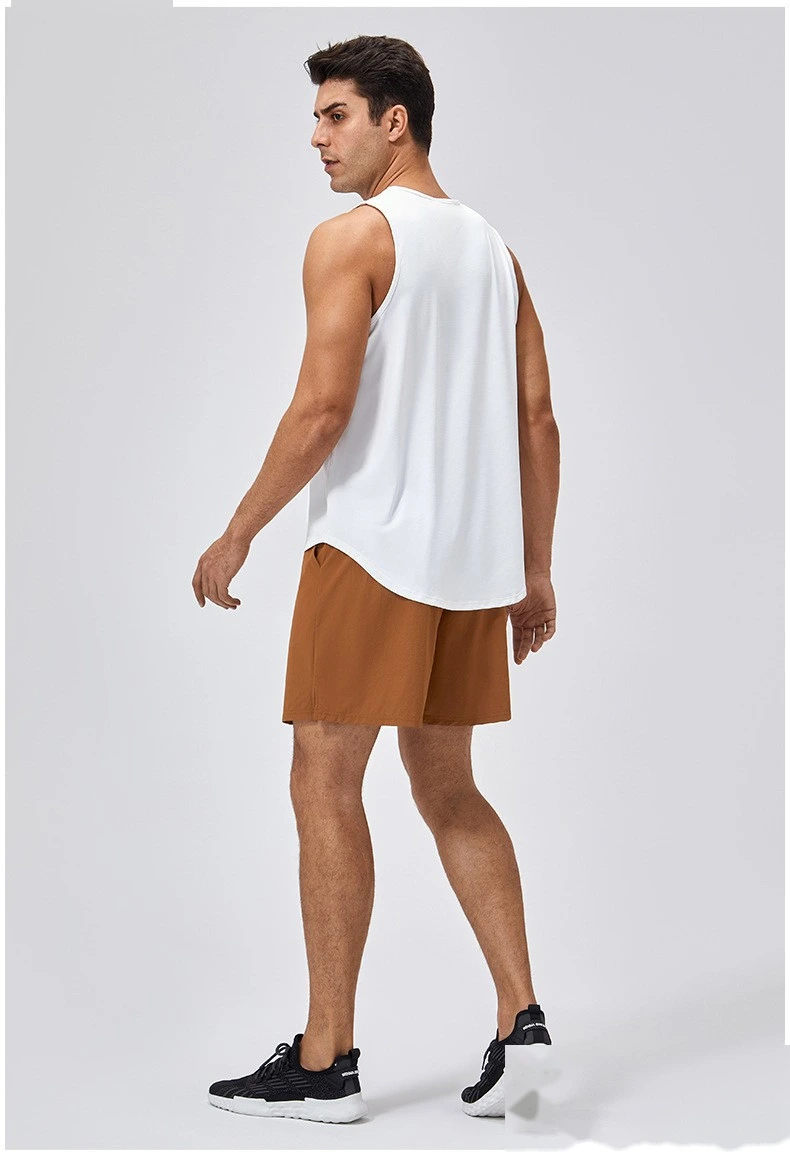 Customized men's breathable and comfortable high-elastic sports fitness vest detail