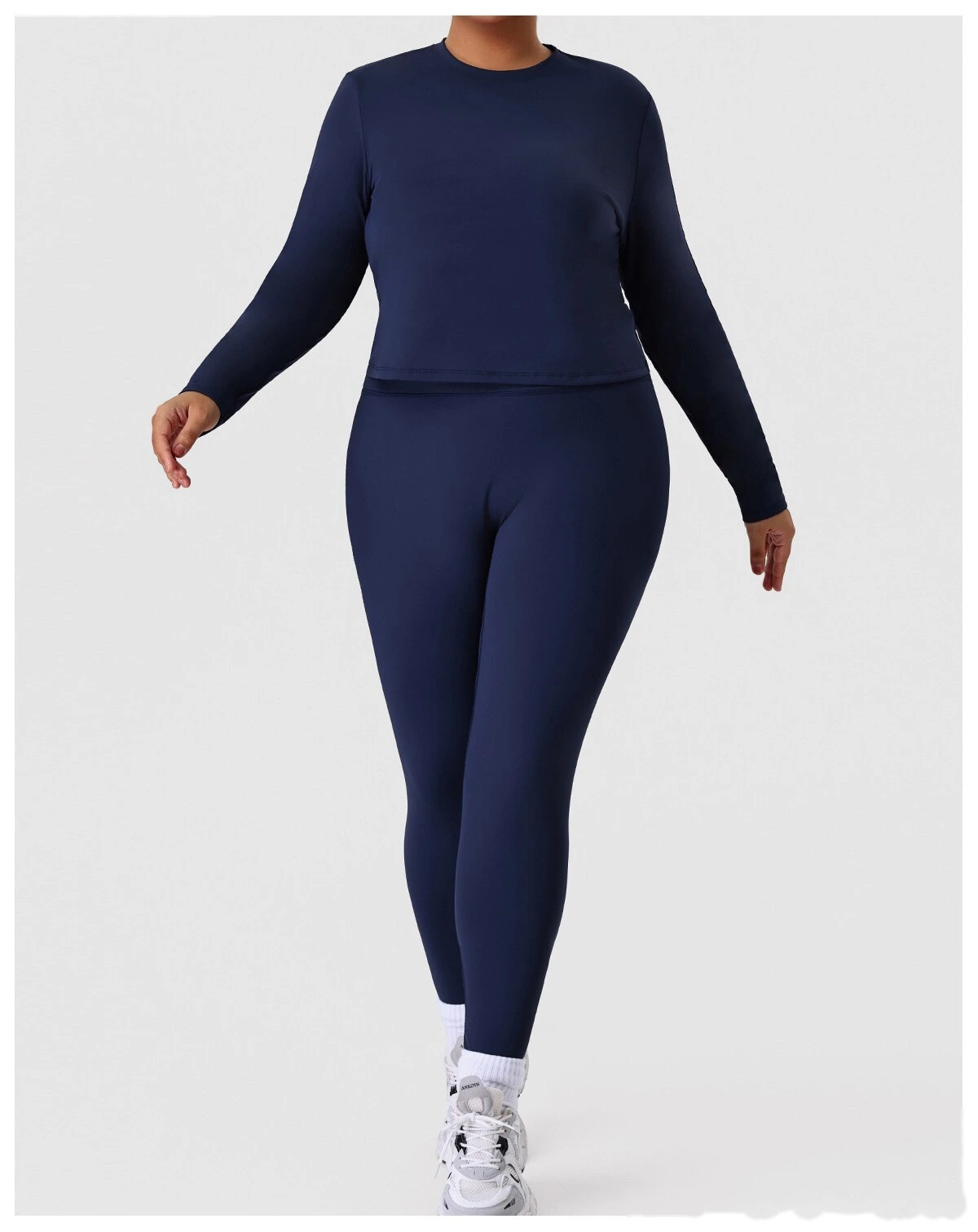 Custom Plus Size Sports Long Sleeve for Women - Euro-American Slim-Fit Yoga Fitness Top, Running Activewear T-Shirt detail