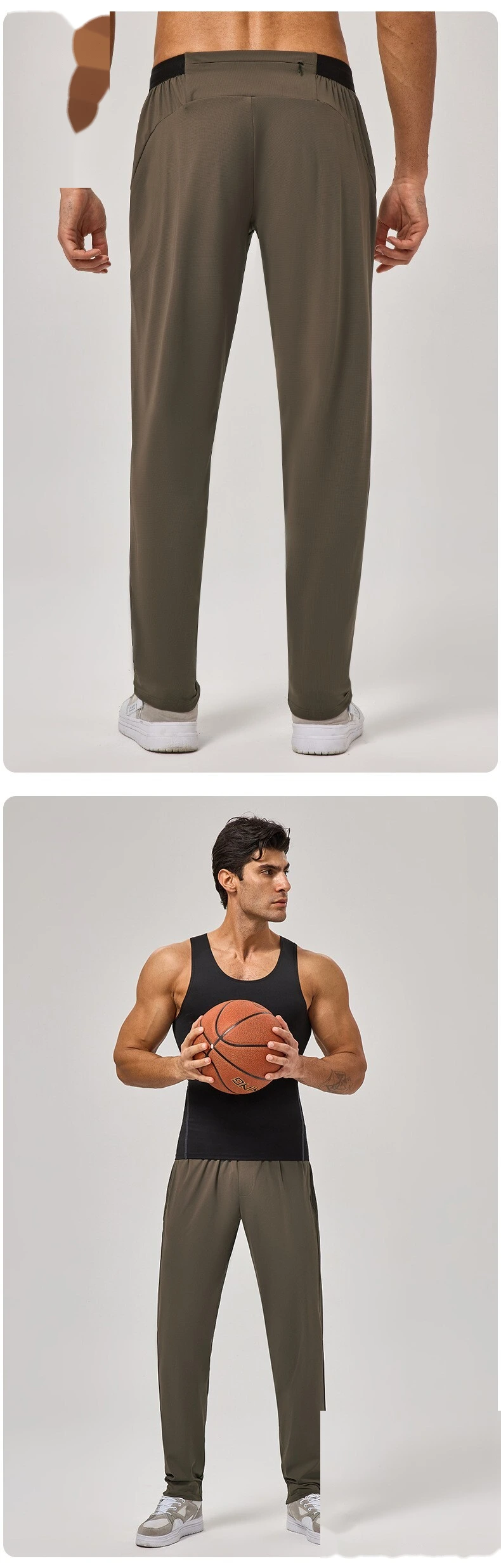 Custom Men's Sports Pants, Loose Straight High Elastic Quick-Dry Fitness & Running Trousers detail