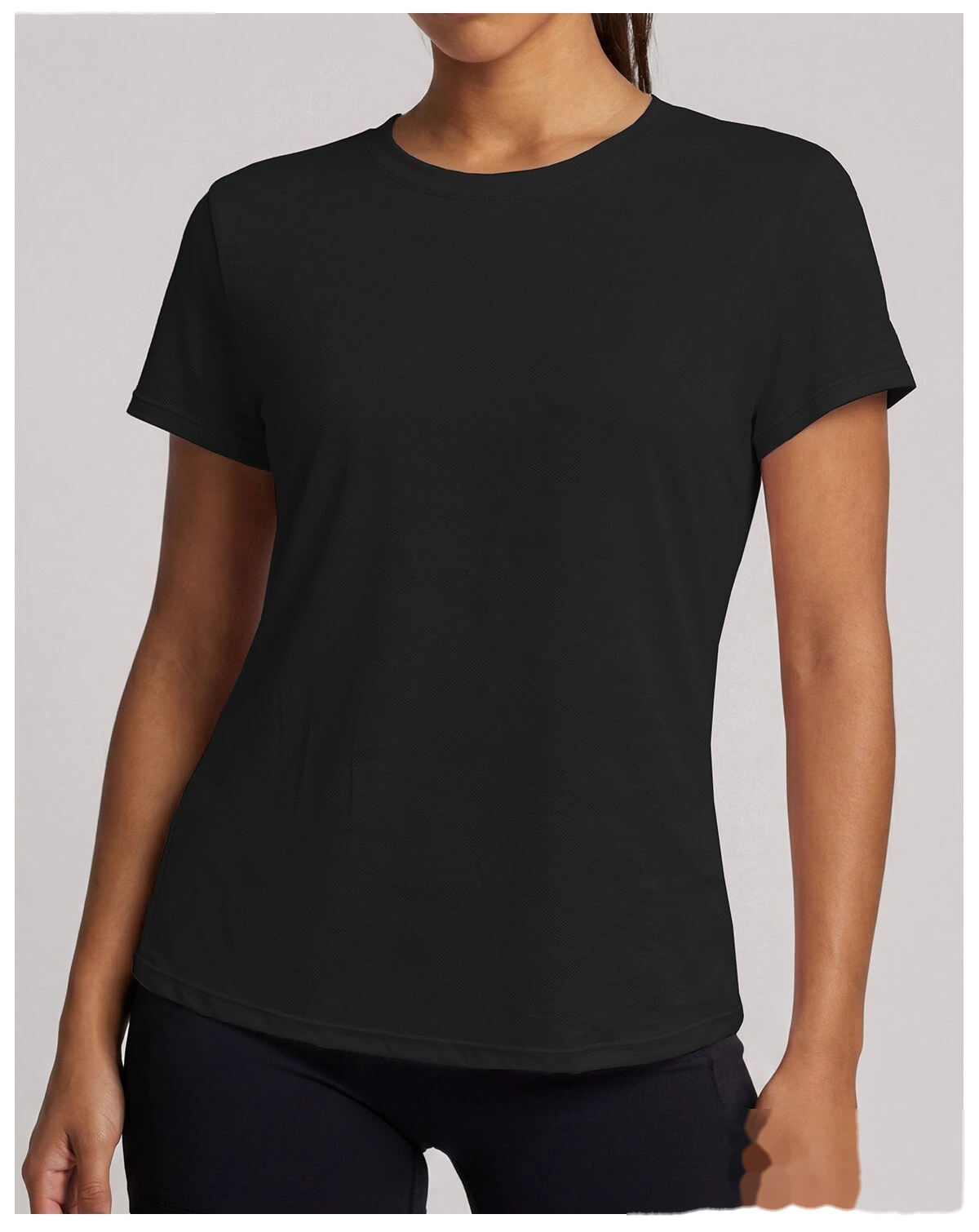 Summer short-sleeved women's new Jacquard running training suit fitness sports shirt T-shirt breathable blouse detail