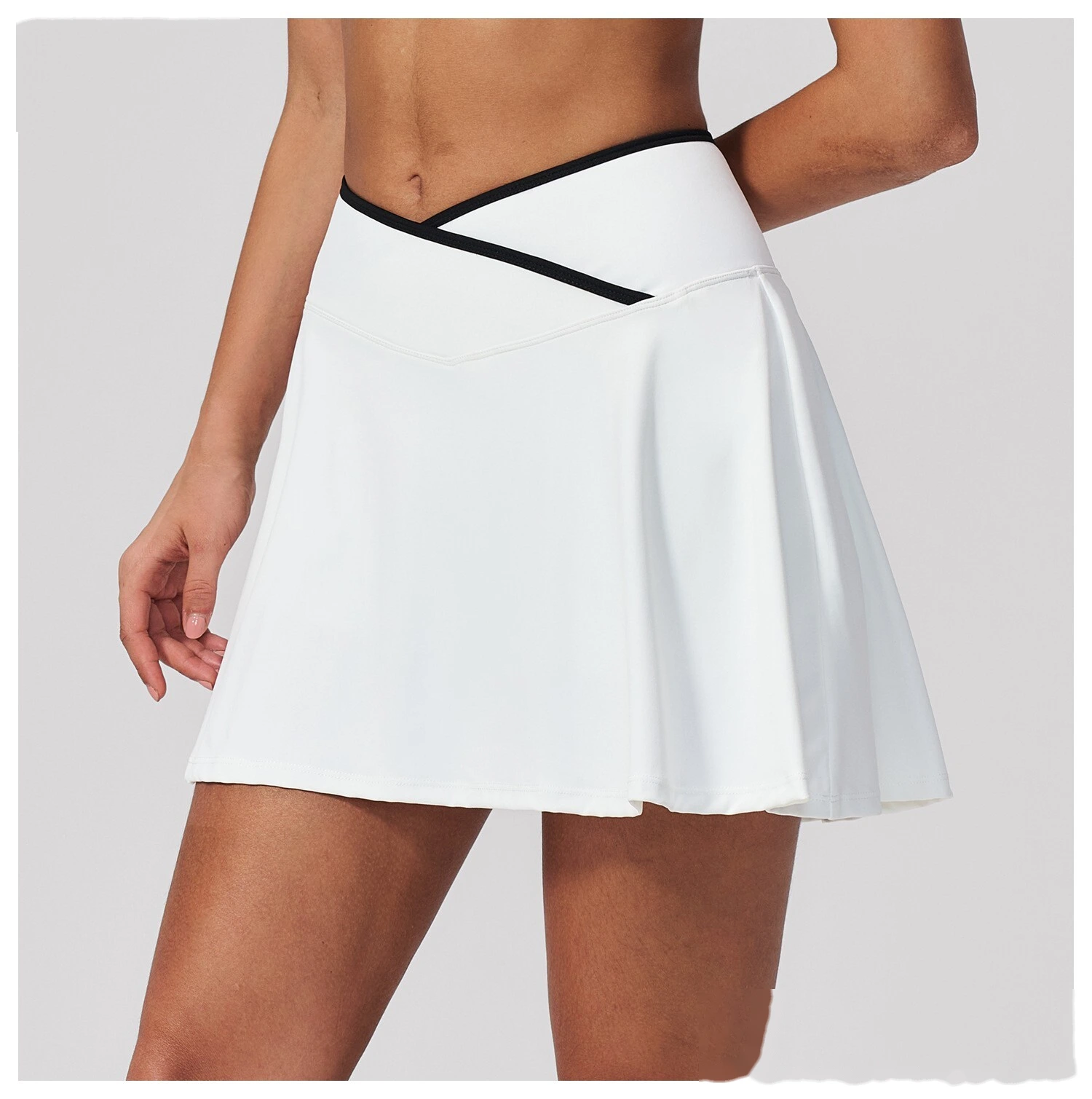 Women Pleated Sports Skort, Naked Feel Anti-Exposure Tennis Skirt for Yoga Fitness Daily Wear detail