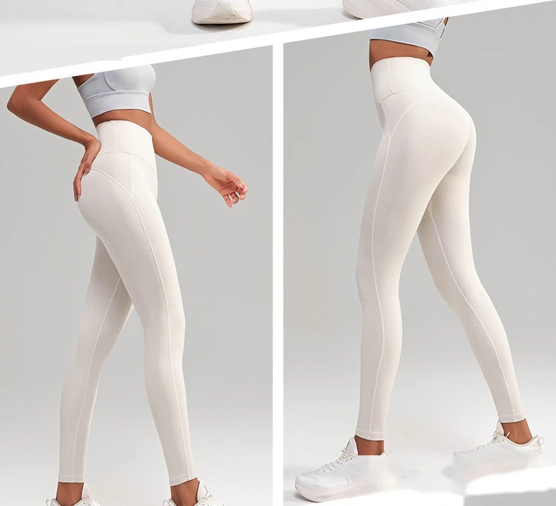 Custom-made nude tight-fitting exercise pants with high waist and abdomen yoga pants for women detail