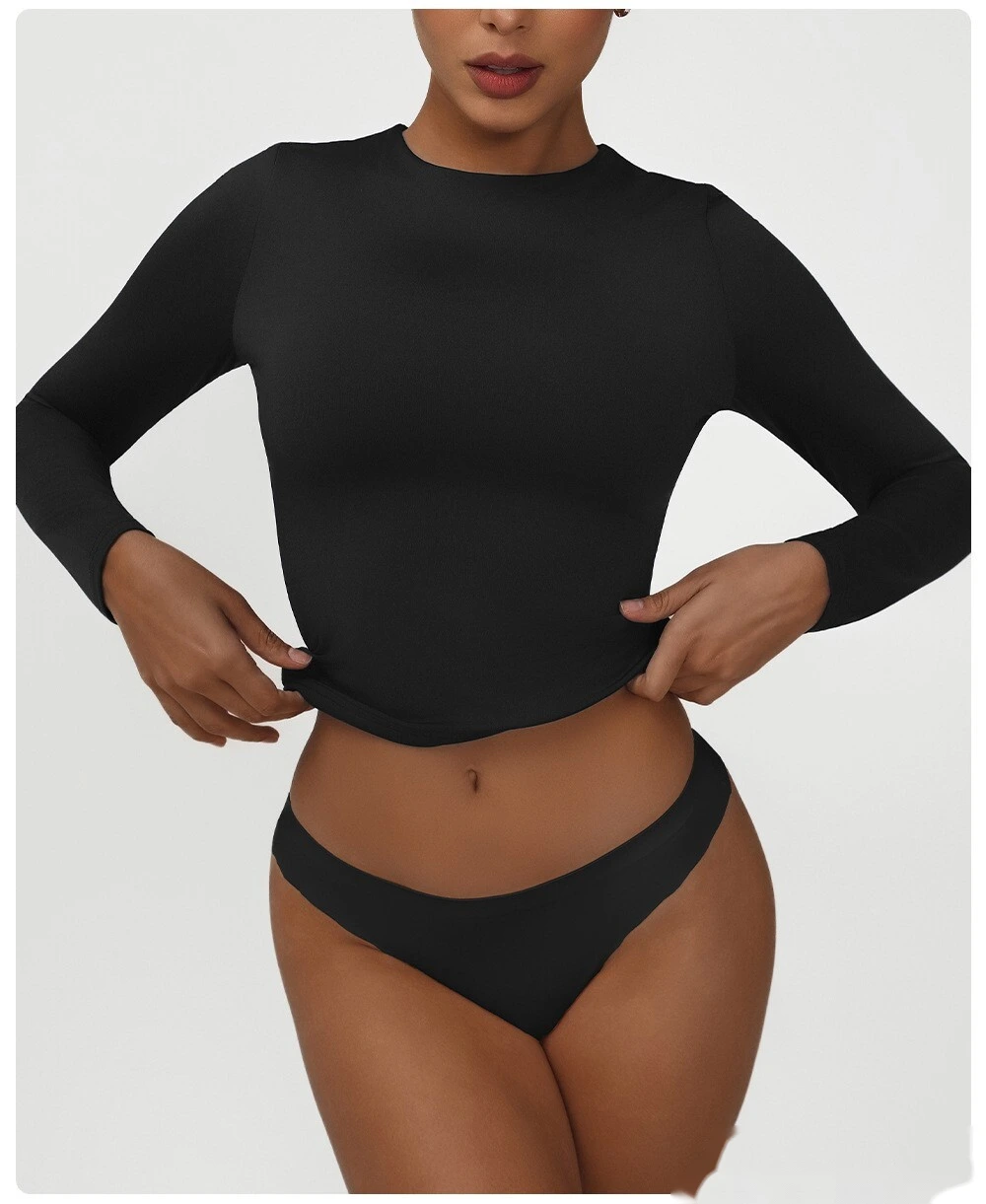 Customized skims new high-elastic dance training sports fitness clothes tight yoga long-sleeved T-shirt detail