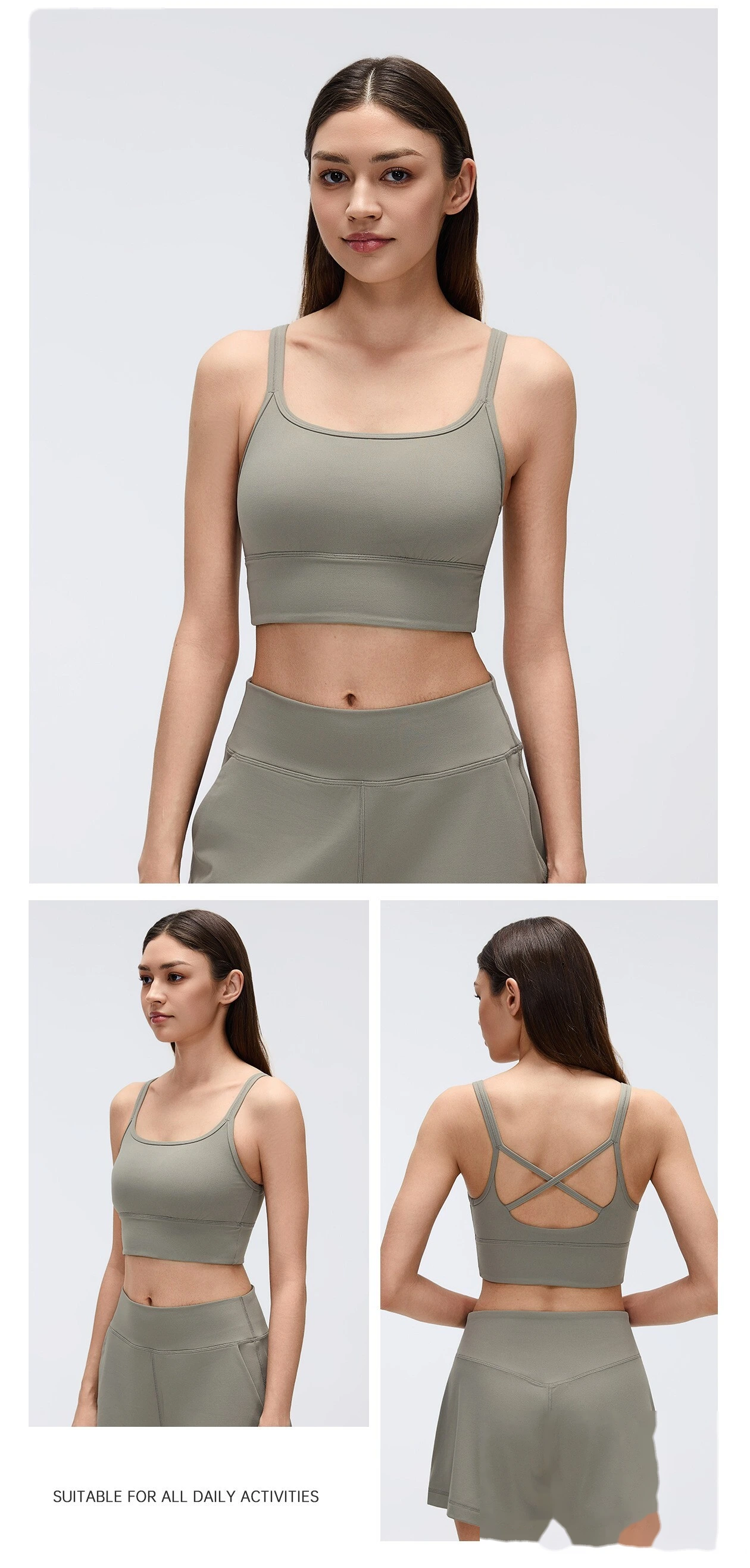 Bulk Custom Cross Back Sports Bra - High Impact Shockproof Beauty Back Yoga Bra for Gym Activewear detail