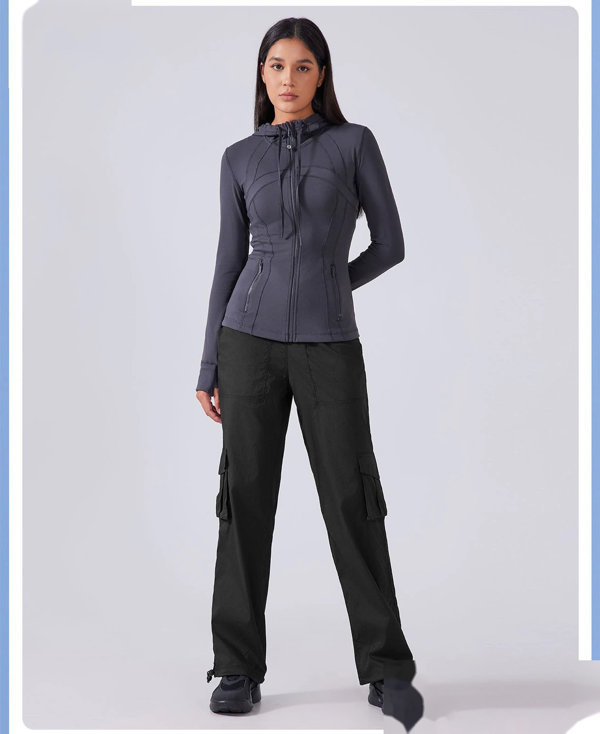 Customized outdoor running pants light and quick-drying multi-pocket wide-leg tooling leisure fitness pants detail