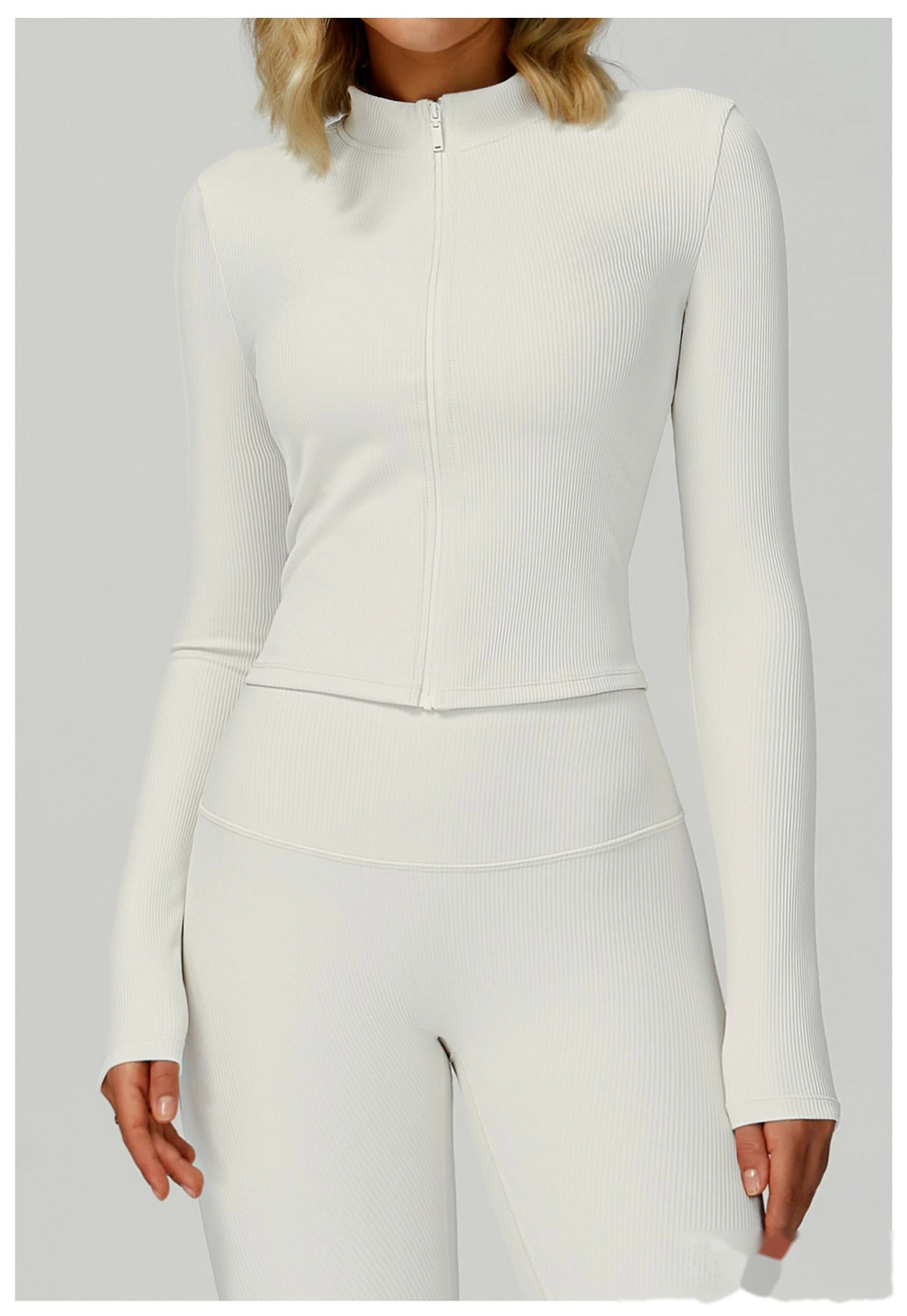 Custom-made stand-up collar slim yoga coat slim outdoor coat running fitness coat detail