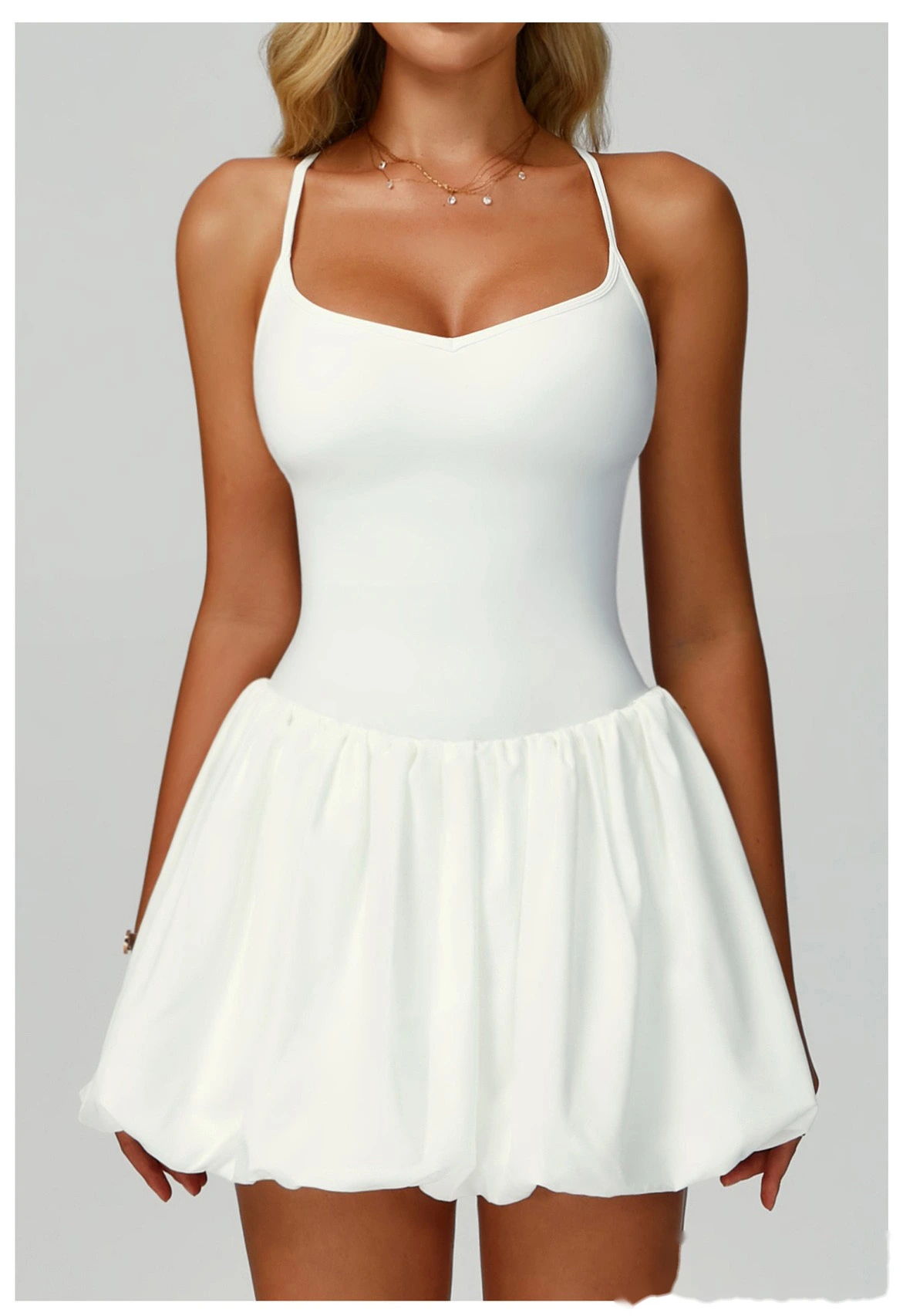 Customized cross-back tennis skirt anti-exposure sports skirt casual running sports dress detail