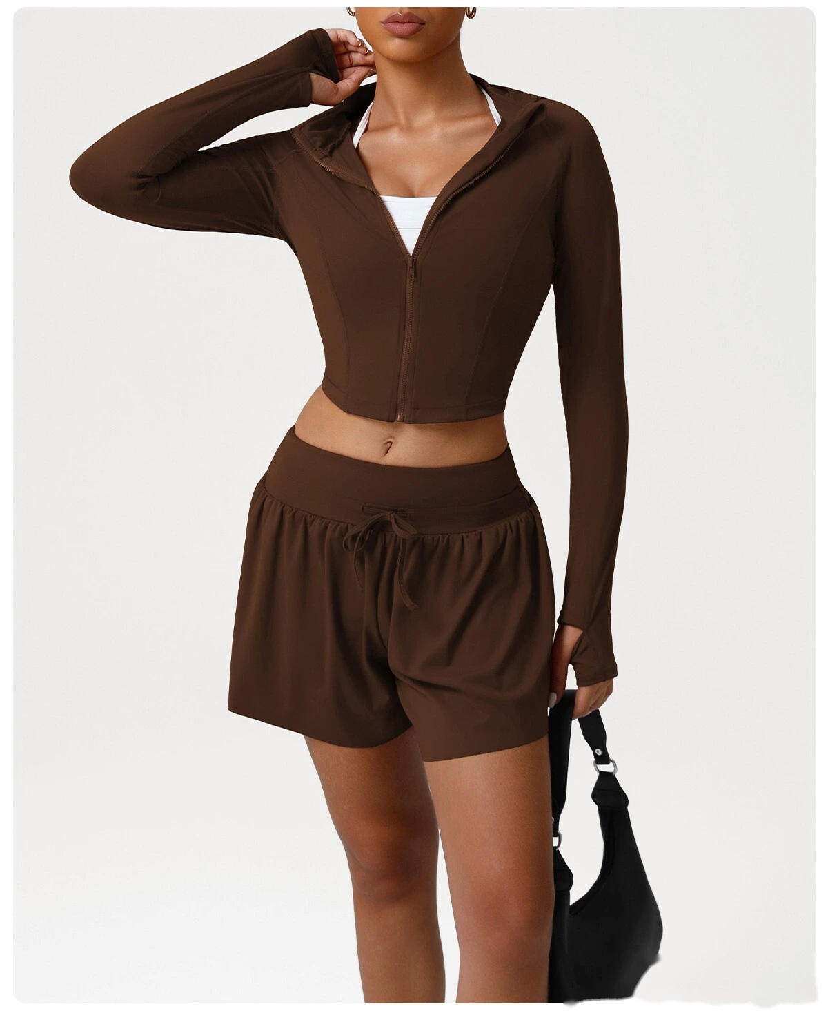 Customized Slim-fit Running Shirt New Fashion Fitness Jacket Naked Long-sleeved Yoga Dress Women detail