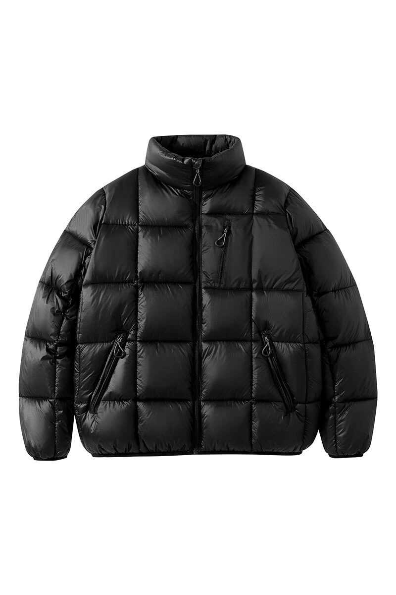 Custom fashion windproof warm pocket men's and women's cotton coat down jacket detail