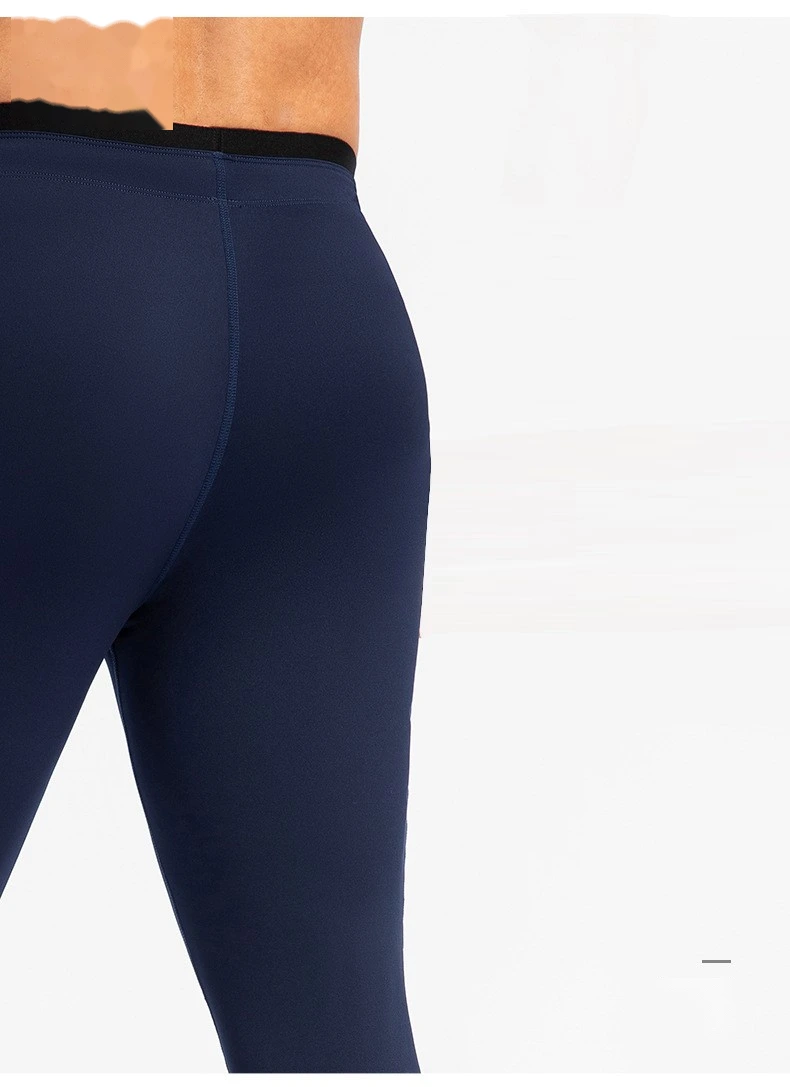 Men compression leggings zip pocket quick dry outdoor running pants detail