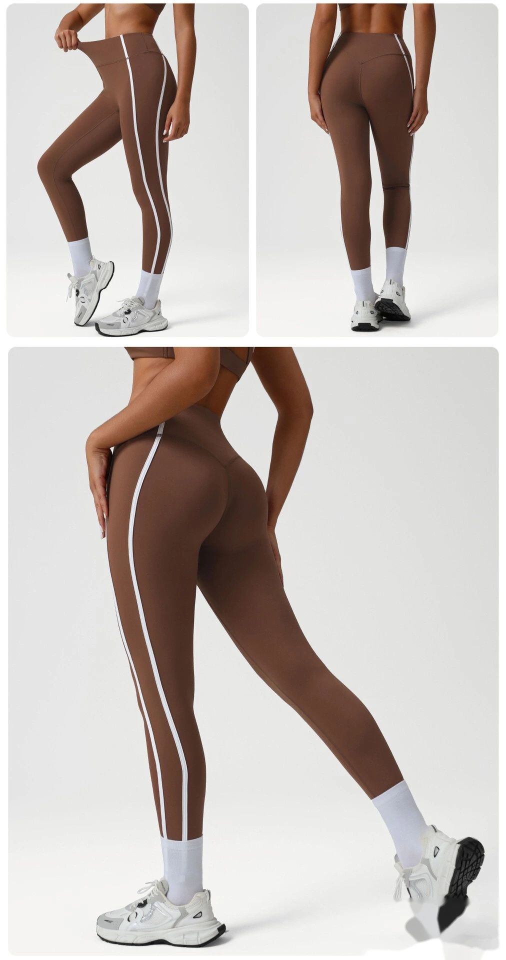 Custom-made high-waist sports tights Naked feeling yoga pants hip high elastic running fitness pants. detail
