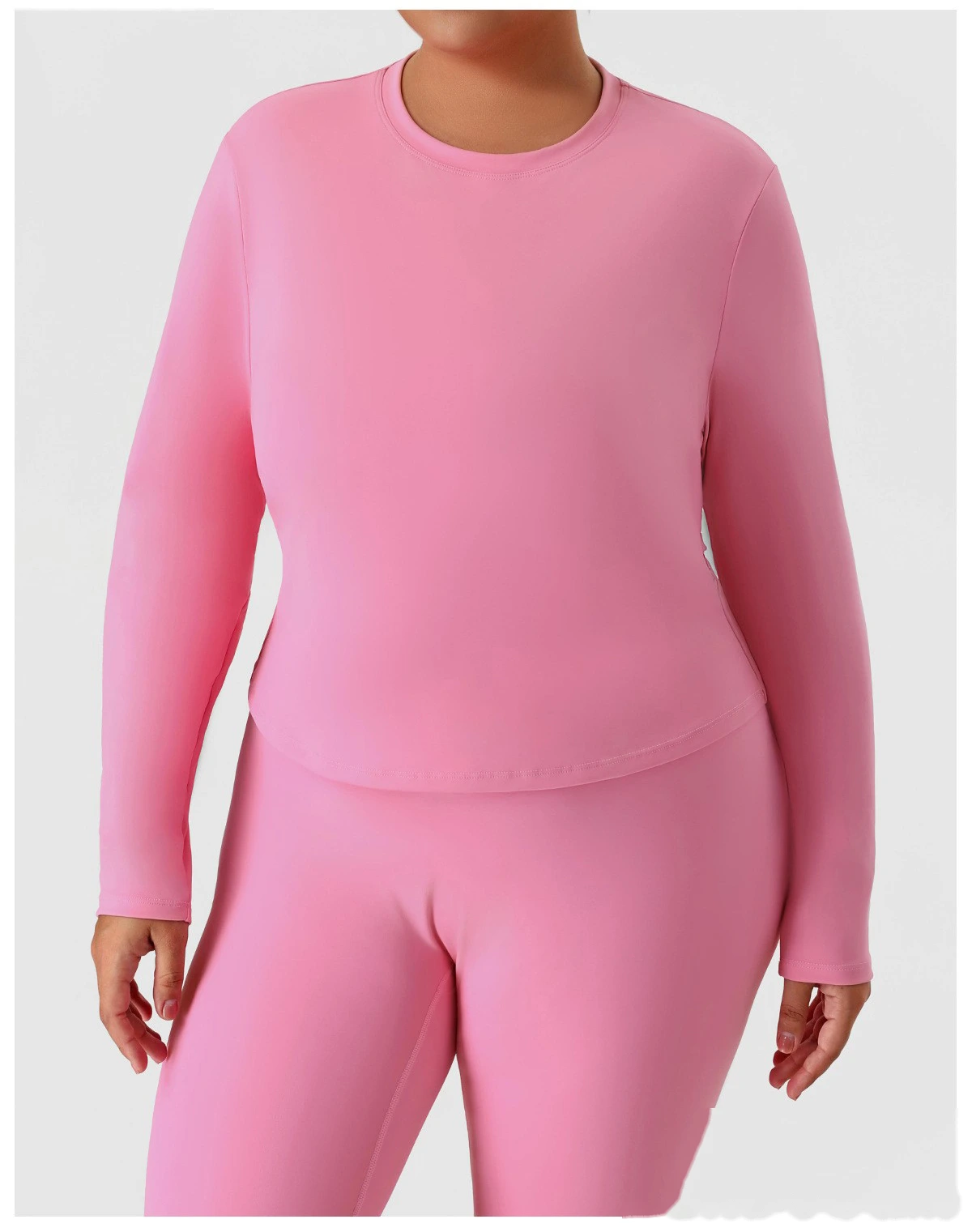 Custom Plus Size Sports Long Sleeve for Women - Euro-American Slim-Fit Yoga Fitness Top, Running Activewear T-Shirt detail