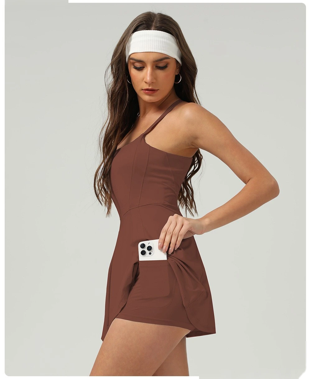 Europe and the United States quick-drying tennis dress waist suspender skirt outdoor anti-exposure sports pants skirt detail