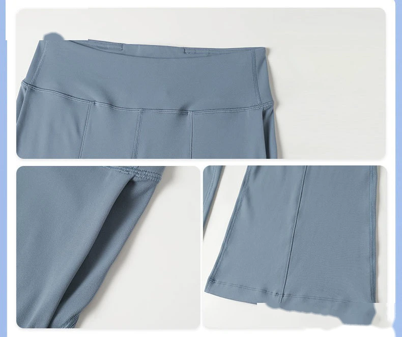 Custom-made women's high-waist hip-lifting wide-leg bell-bottoms exercise fitness yoga pants without embarrassment. detail