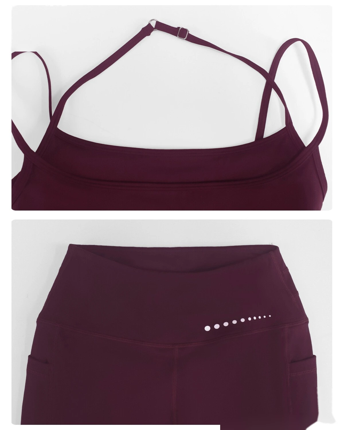 Custom Women’s Sexy Back Yoga Bra & High Stretch Tight Leggings Set Gym Activewear Suit detail