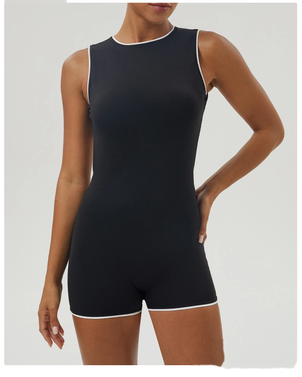 Customized color matching backless sports one-piece yoga fitness clothes sleeveless one-piece women detail