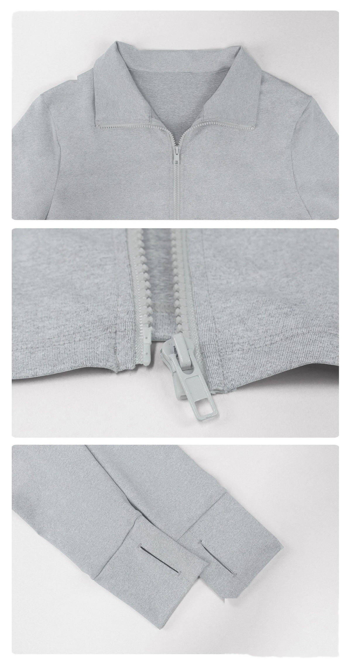 Custom US/EU Plus Size Yoga Coat | Winter Warm Sports Top, Outdoor Running Fitness Jacket detail